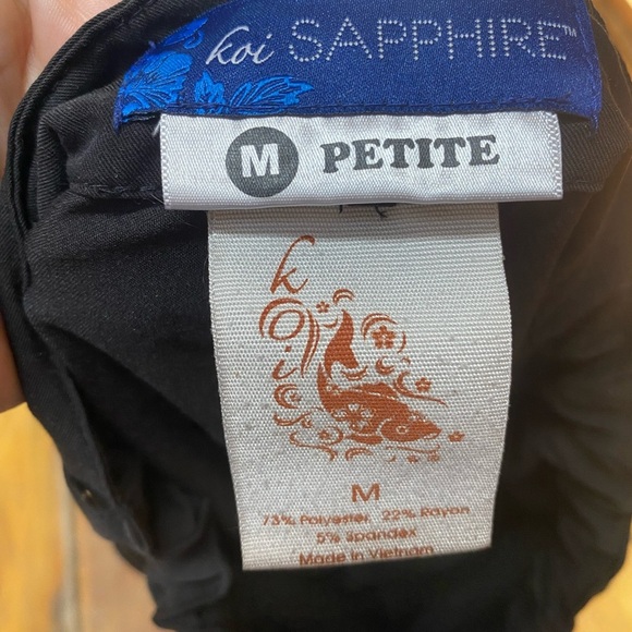 Koi Sapphire Black Scrub Pants Size Medium Petite Nurse Medical Business Casual - Picture 11 of 12